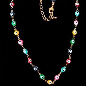 Evil eye, multiple colors, clasp with extension